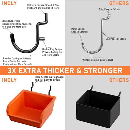 Imagem de Kit de Prancha Peg Board INCLY Metal 48x24cm - com 160 Peças de Acessórios