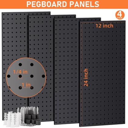 Imagem de Kit de Prancha Peg Board INCLY Metal 48x24cm - com 160 Peças de Acessórios