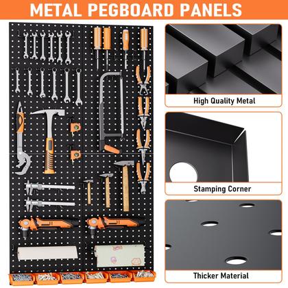 Imagem de Kit de Prancha Peg Board INCLY Metal 48x24cm - com 160 Peças de Acessórios
