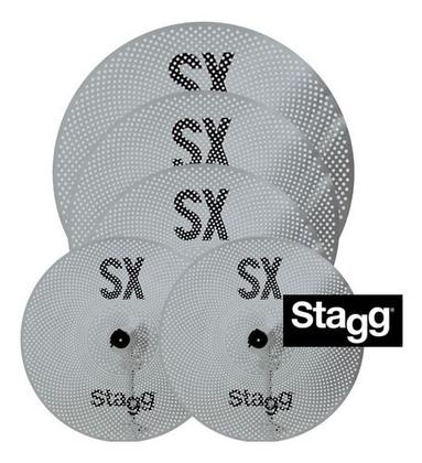 Imagem de Kit de Pratos para Bateria Stagg Silent SX Set com Bag