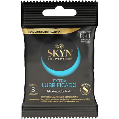 Imagem de Kit de Preservativos com 12 Pacotes SKYN Extra Lubrificado com 3 unidades