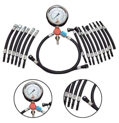 Imagem de Kit de pressão da bomba de combustível com manômetro e 17 mangueiras injetec ij218517
