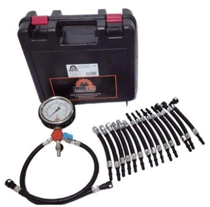 Imagem de Kit de pressão da bomba de combustível com manômetro e 17 mangueiras injetec ij218517