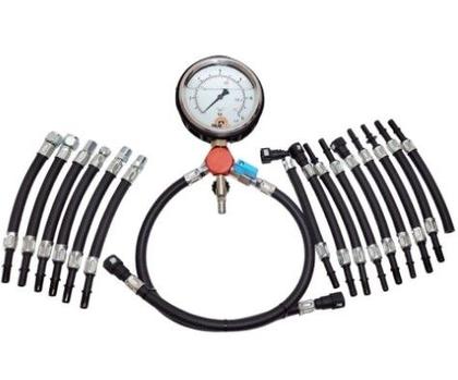 Imagem de Kit de pressão da bomba de combustível com manômetro e 17 mangueiras injetec ij218517