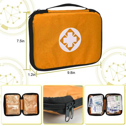 Imagem de Kit de primeiros socorros, 300 peças, suprimentos de recarga portáteis, laranja