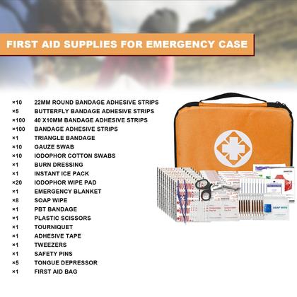 Imagem de Kit de primeiros socorros, 300 peças, suprimentos de recarga portáteis, laranja