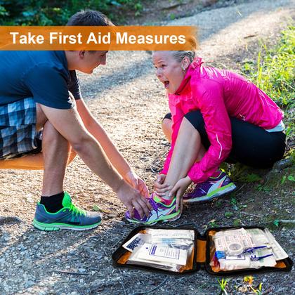 Imagem de Kit de primeiros socorros, 300 peças, suprimentos de recarga portáteis, laranja