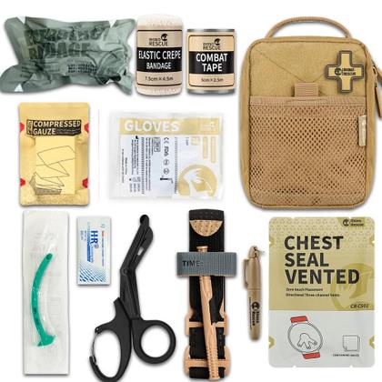 Imagem de Kit De Primeiros Socorros Khaki RHINO RESCUE IFAK Pouch Molle Médico Para Camping, Viagens De Carro