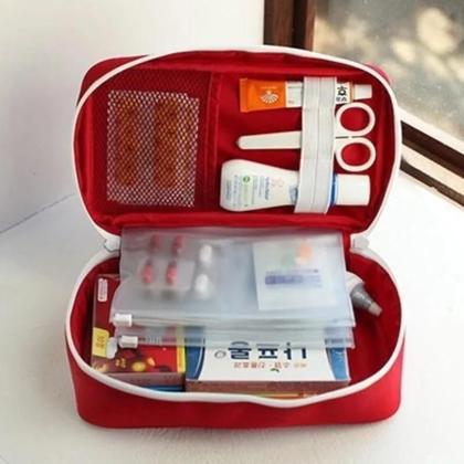 Imagem de Kit De Primeiros Socorros Portátil Para Viagem, Bolsa De Emergência Para Medicamentos, Tecido