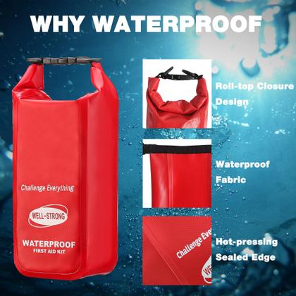 Imagem de Kit de primeiros socorros WELL-STRONG Waterproof Roll Top Boat Red