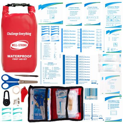 Imagem de Kit de primeiros socorros WELL-STRONG Waterproof Roll Top Boat Red