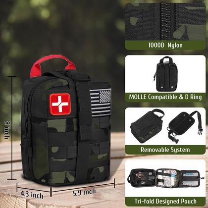 Imagem de Kit de Primeros Auxilios de Supervivencia Abpir 170 piezas Equipo de Emergencia Táctico
