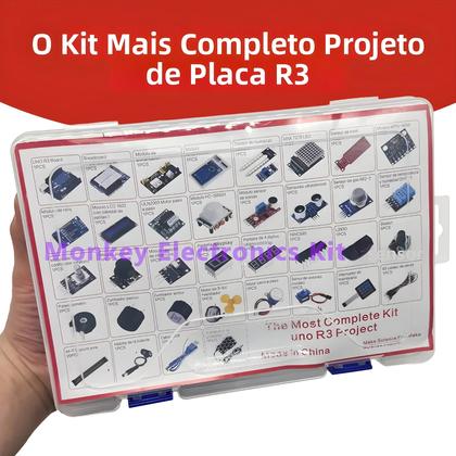 Imagem de Kit De Programação Arduino Uno R3 Com Placa ATmega328P, Kit De Eletrônica DIY Para Iniciantes