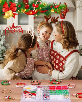 Imagem de Kit de pulseira de amizade de Natal Goldwise com miçangas e pingentes