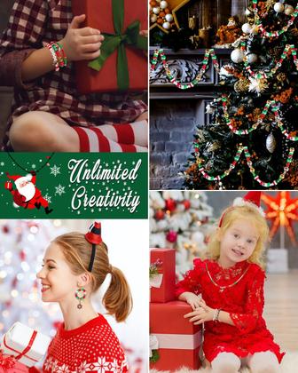 Imagem de Kit de pulseira de amizade de Natal Goldwise com miçangas e pingentes