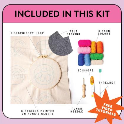 Kit de Punch Needle SPINNY - Conjunto com 6 Coasters e Tutoriais em Vídeo Imagem de Kit de Punch Needle SPINNY - Conjunto com 6 Coasters e Tutoriais em Vídeo