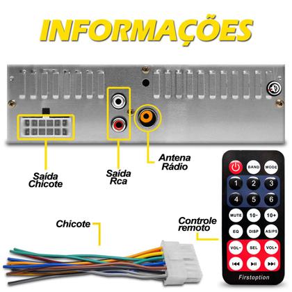 Imagem de Kit De radio modelo 6660 com duas entradas usb bluetooth entada sd Som Automotivo Para Carros e par de Alto Falantes da Bomber de 6 polegadas