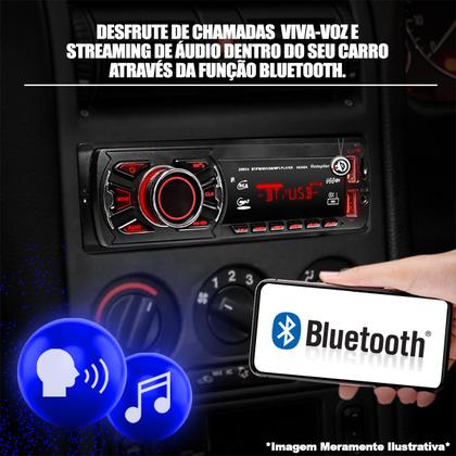 Imagem de Kit De radio modelo 6660 com duas entradas usb bluetooth entada sd Som Automotivo Para Carros e par de Alto Falantes da Bomber de 6 polegadas