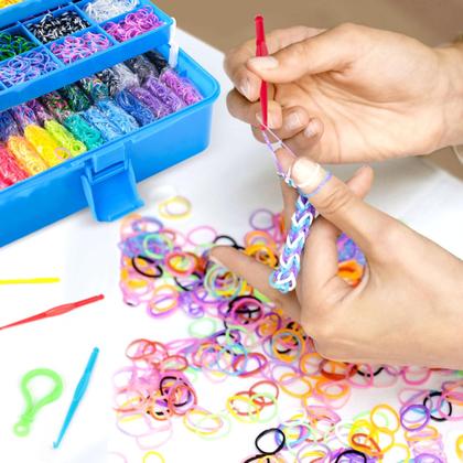 Imagem de Kit de recarga Rubber Loom Bands INSCRAFT 17500+ com contêiner Kids