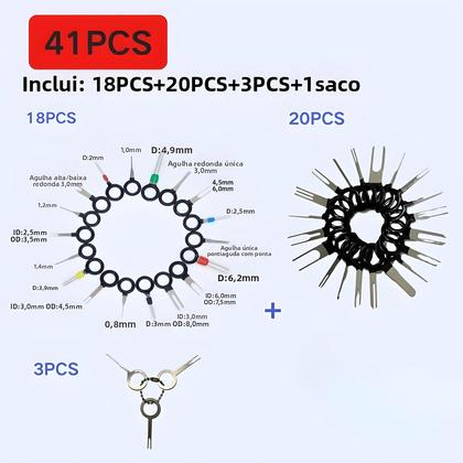 Imagem de Kit De Remoção De Terminais De Carro 41/26 Peças Conjunto De Extratores De Conectores De Fios Para