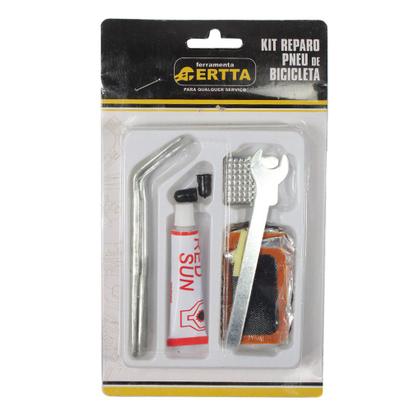 Imagem de Kit De Reparo Bicicleta Emergência Conserto Pneu com Câmara