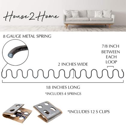 Imagem de Kit de reparo Couch Spring House2Home de 18 polegadas com molas e clipes