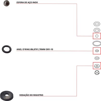 Imagem de Kit de Reparo para Pulverizador Manual Lateral 5 Litros Ss G2 Brudden