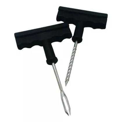 Imagem de Kit De Reparo Remendo Para Pneu Sem Câmara Carro Moto Com 13 Macarrão E Estilete