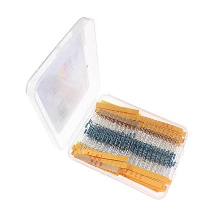 Imagem de Kit De Resistores De Filme Metálico Sortidos 500/2500PCS 1/4W 1% 1R-10M Ohm Kit Eletrônico DIY