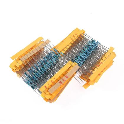 Imagem de Kit De Resistores De Filme Metálico Sortidos 500/2500PCS 1/4W 1% 1R-10M Ohm Kit Eletrônico DIY