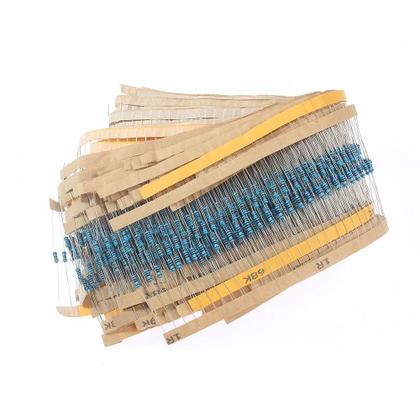 Imagem de Kit De Resistores De Filme Metálico Sortidos 500/2500PCS 1/4W 1% 1R-10M Ohm Kit Eletrônico DIY