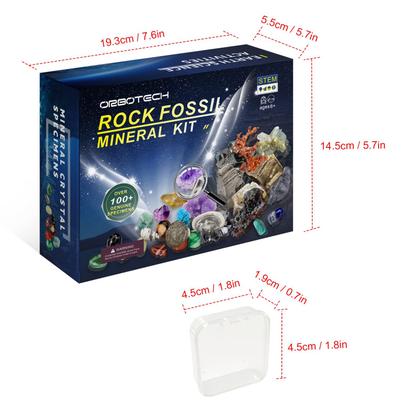 Imagem de Kit de rochas e fósseis ORBOTECH Rock Collection com mais de 100 espécimes