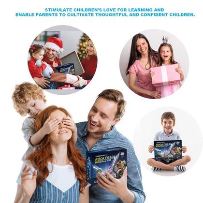 Imagem de Kit de rochas e fósseis ORBOTECH Rock Collection com mais de 100 espécimes