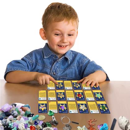 Imagem de Kit de rochas e fósseis ORBOTECH Rock Collection com mais de 100 espécimes