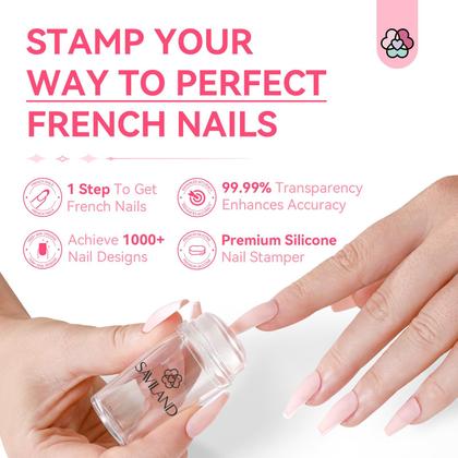 Imagem de Kit de Sellos para Uñas SAVILAND French Tip con 2 Selladores y 2 Raspadores