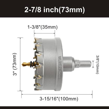 Imagem de Kit de serra de furos LYXUAN 73mm de carboneto de tungstênio para metal