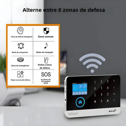 Imagem de Kit De Sistema De Alarme Para Casa Inteligente Tuya Proteção Sem Fio 2G 4G Suporte Para Vida