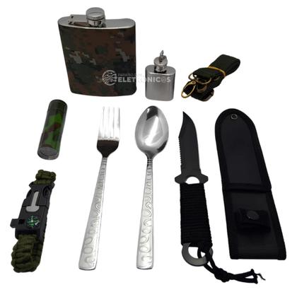 Imagem de Kit de Sobrevivência com Faca Tática, Cantis e Equipamentos Essenciais LKCD28