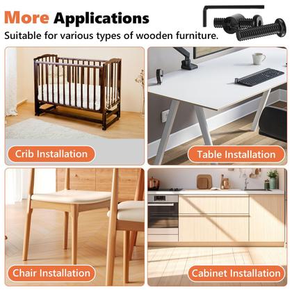 Imagem de Kit de substituição de hardware de parafusos de berço Kalote 72PCS com chave Allen