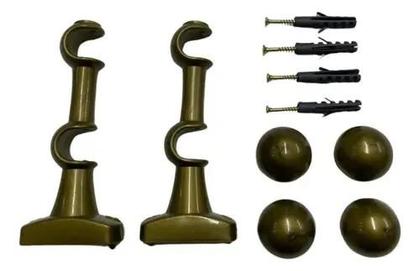 Imagem de Kit de Suporte Para Cortina Varão Simples Par Com Ponteira Duplo Reforçado 19/19mm