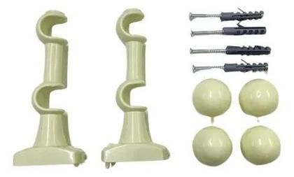 Imagem de Kit de Suporte Para Cortina Varão Simples Par Com Ponteira Duplo Reforçado 19/19mm