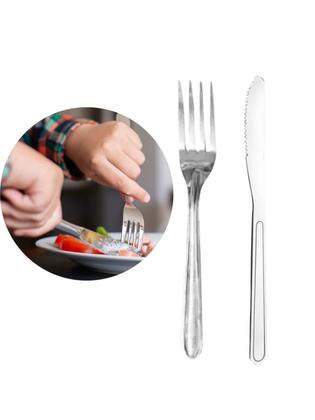 Imagem de Kit de Talheres 24 Peças em Inox 12 Garfos 12 Facas Facas e garfos de inox de Jantar