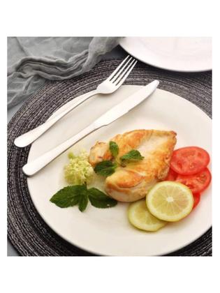 Imagem de Kit de Talheres 24 Peças em Inox 12 Garfos 12 Facas Facas e garfos de inox de Jantar