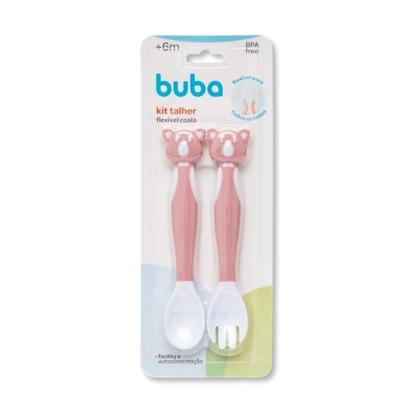 Imagem de Kit de talheres flexiveis coala rosa - buba