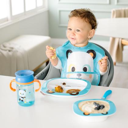 Imagem de Kit de Talheres para Bebê com Garfo e Colher Aço Inox Bubazoo Introdução Alimentar com Descanso Higiênico Buba