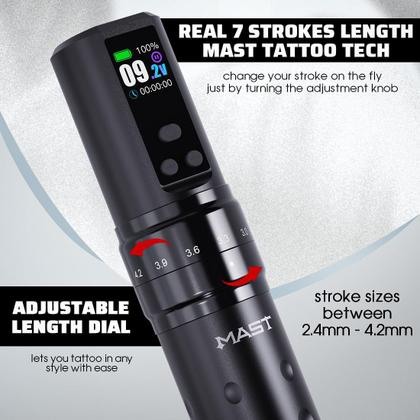 Kit de tatuagem MAST Fold2 Pro com 2 baterias e fonte de