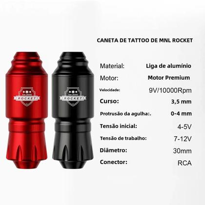 Imagem de Kit de Tatuagem Sem Fio Mini - Máquina de Tatuagem, Bateria, Agulhas e Tinta