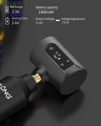 Imagem de Kit de Tatuagem Sem Fio YILONG com Fonte de Energia de 1400mAh