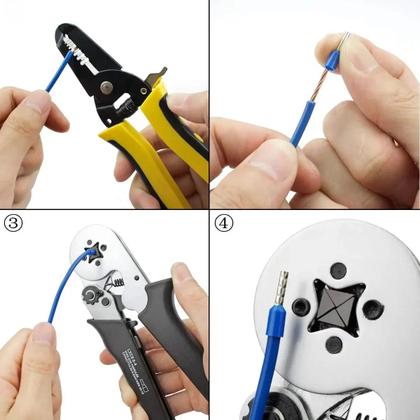 Imagem de Kit De Terminais De Conexão Isolados 500 Peças Conectores Crimp E0508 E7508 E1008 E1508 E2508