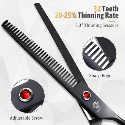 Imagem de Kit de tesouras para cuidar de cães GLADOG Professional 5 em 1 com estojo